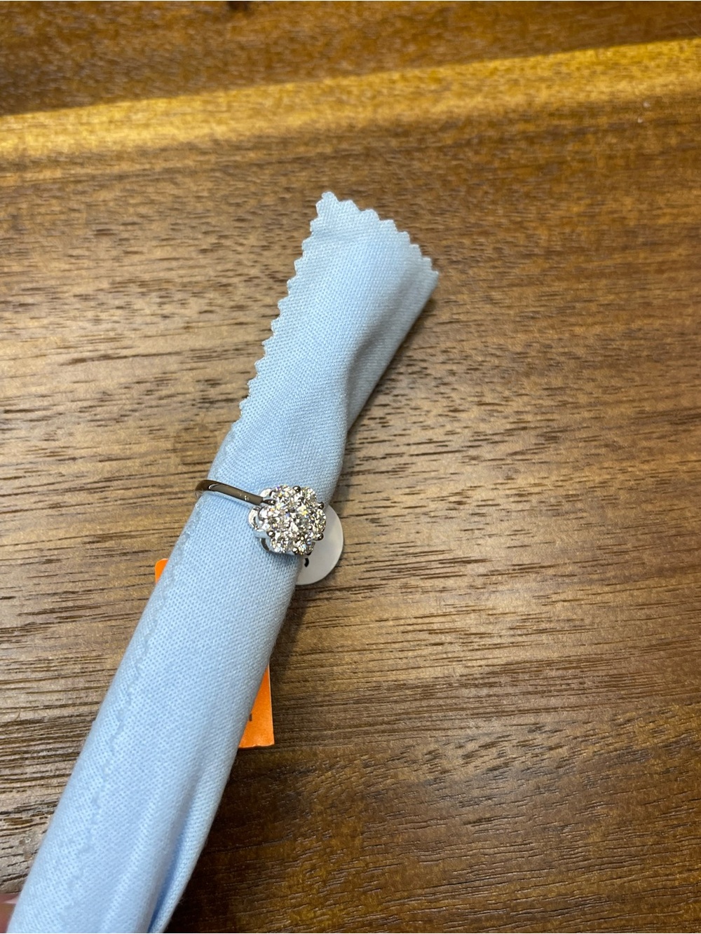 Sterling Silver Flower Cluster Moissanite Ring